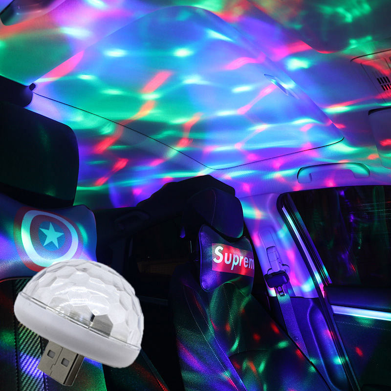 Lumière Rythmique LED USB pour Voiture avec Contrôle Vocal